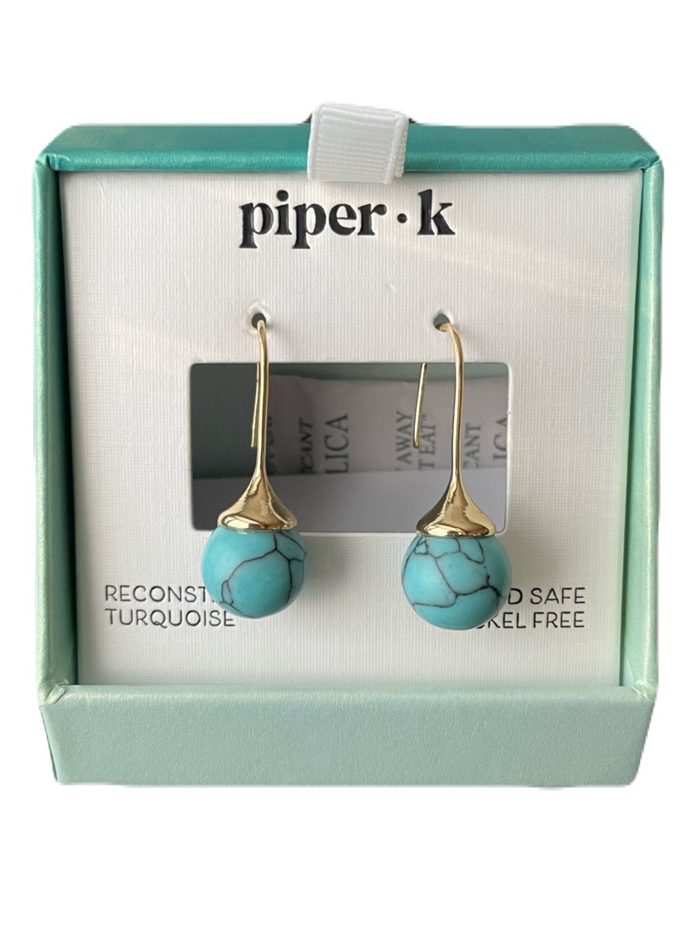 Piper.K-  Turquoise and Gold Drop Earrings